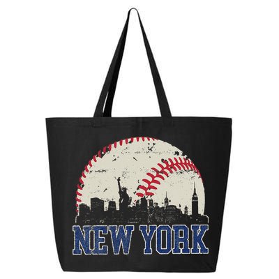 New York Retro Baseball Lover Met At Game Day 25L Jumbo Tote