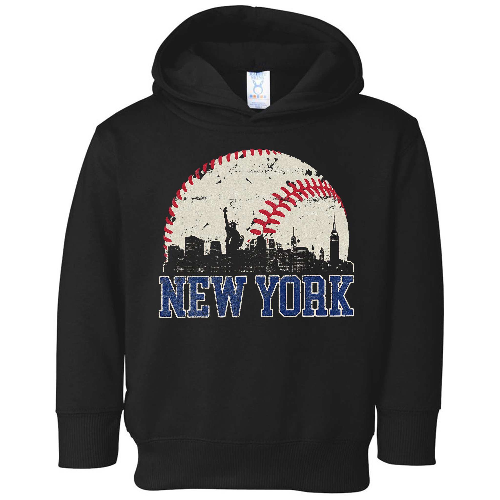 New York Retro Baseball Lover Met At Game Day Toddler Hoodie