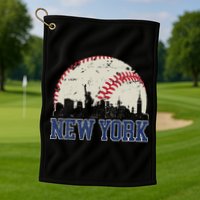 New York Retro Baseball Lover Met At Game Day Golf Towel