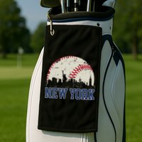 New York Retro Baseball Lover Met At Game Day Golf Towel