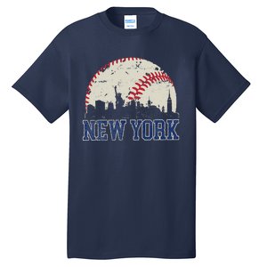 New York Retro Baseball Lover Met At Game Day Tall T-Shirt