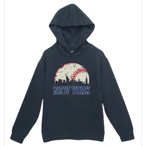 New York Retro Baseball Lover Met At Game Day Urban Pullover Hoodie