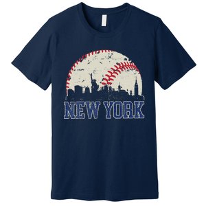 New York Retro Baseball Lover Met At Game Day Premium T-Shirt