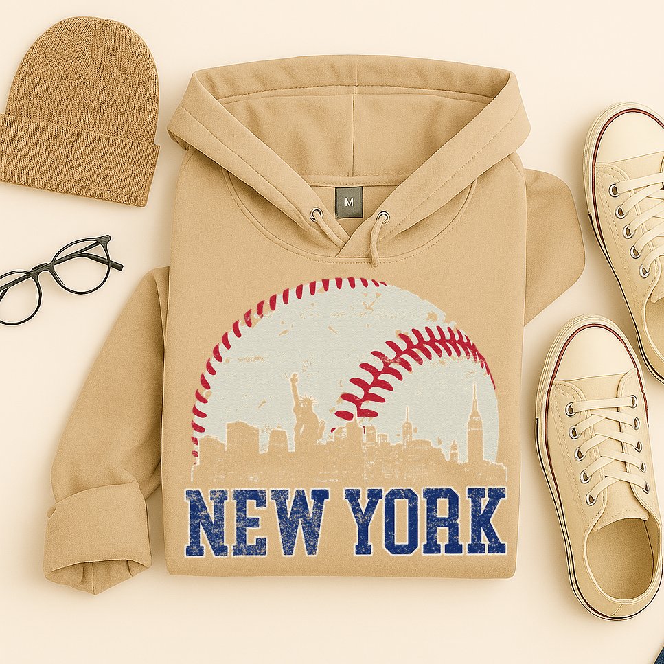 New York Retro Baseball Lover Met At Game Day Hoodie