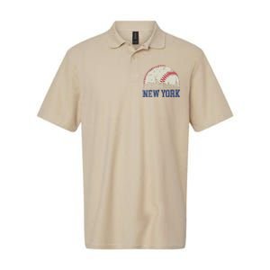 New York Retro Baseball Lover Met At Game Day Softstyle Adult Sport Polo