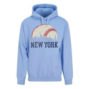 New York Retro Baseball Lover Met At Game Day Unisex Surf Hoodie