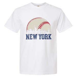 New York Retro Baseball Lover Met At Game Day Garment-Dyed Heavyweight T-Shirt