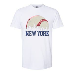 New York Retro Baseball Lover Met At Game Day Softstyle CVC T-Shirt