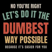 No You're Right Let's Do It The Dumbest Way Possible Funny T-Shirt