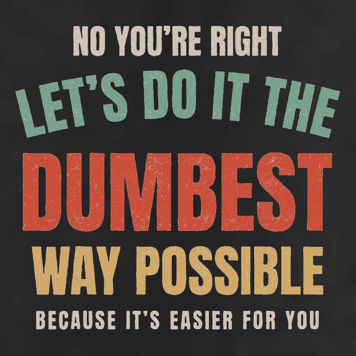No You're Right Let's Do It The Dumbest Way Possible Funny Trucker Hat