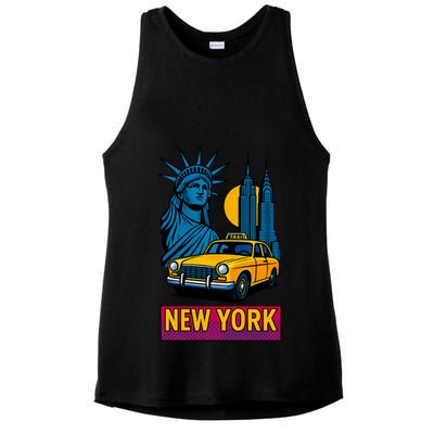 New York Retro Style Ladies PosiCharge Tri-Blend Wicking Tank