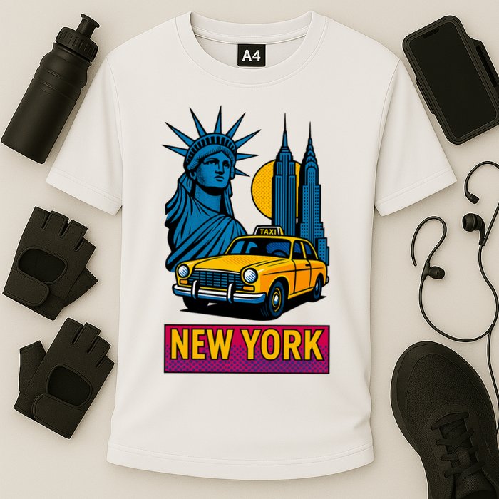 New York Retro Style Cooling Performance Crew T-Shirt