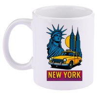 New York Retro Style 11oz C Handle Ceramic Mug