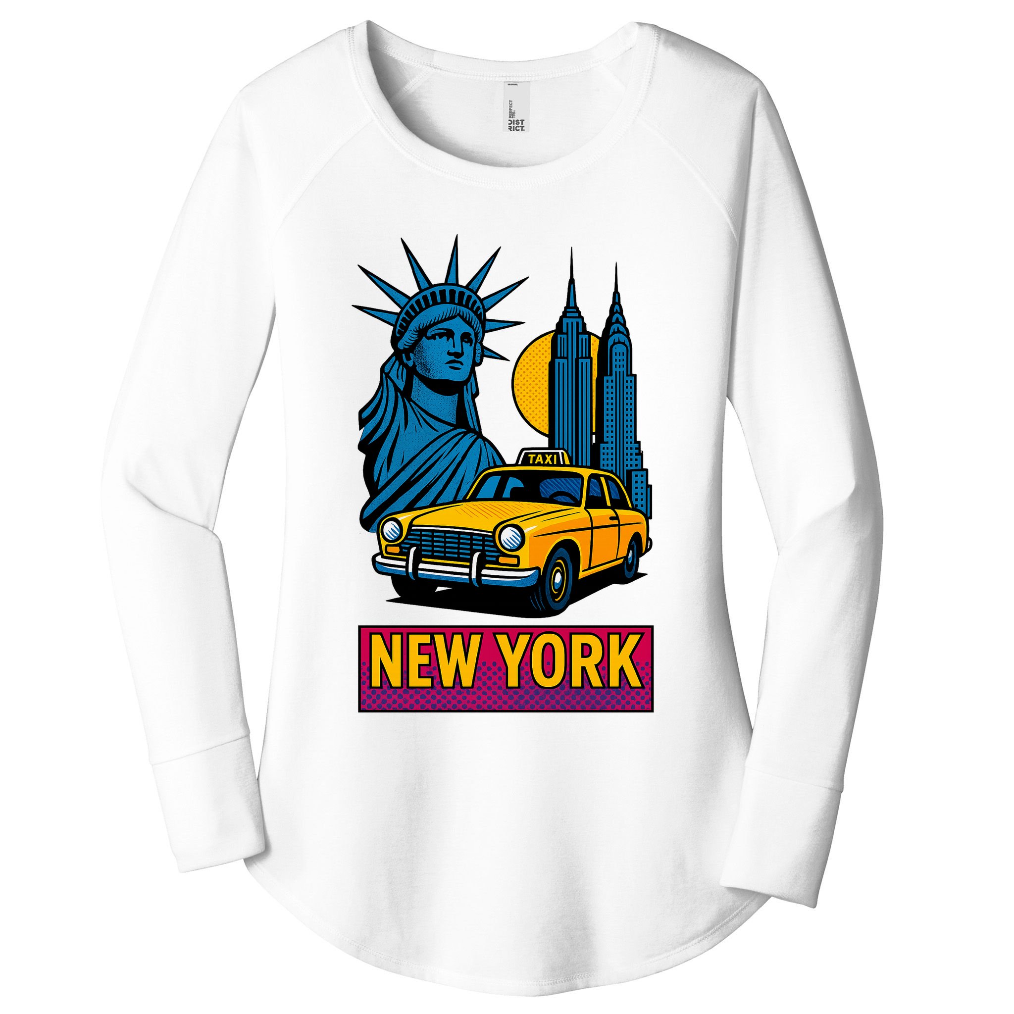 New York Retro Style Women's Perfect Tri Tunic Long Sleeve Shirt