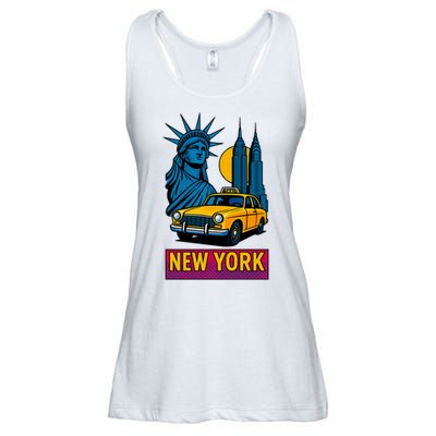 New York Retro Style Ladies Essential Flowy Tank