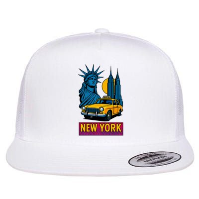 New York Retro Style Flat Bill Trucker Hat