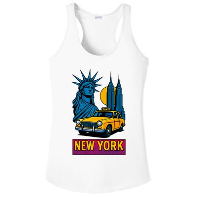 New York Retro Style Ladies PosiCharge Competitor Racerback Tank