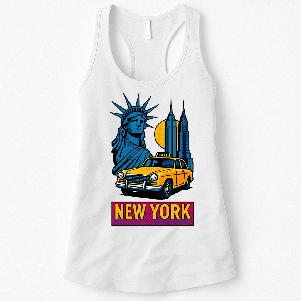 New York Retro Style Womens Tank Top