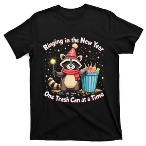 New Year Ringing New Year Raccoon Trash Can Fireworks Feral T-Shirt