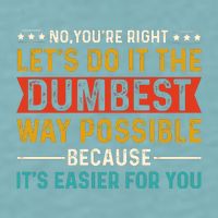 No Youre Right Lets Do It The Dumbest Way Possible Sueded Cloud Jersey T-Shirt