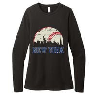 New York Retro Baseball Lover Met At Game Day Womens CVC Long Sleeve Shirt