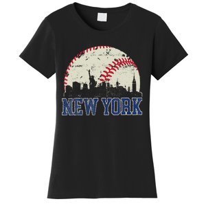 New York Retro Baseball Lover Met At Game Day Women's T-Shirt