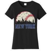 New York Retro Baseball Lover Met At Game Day Women's T-Shirt