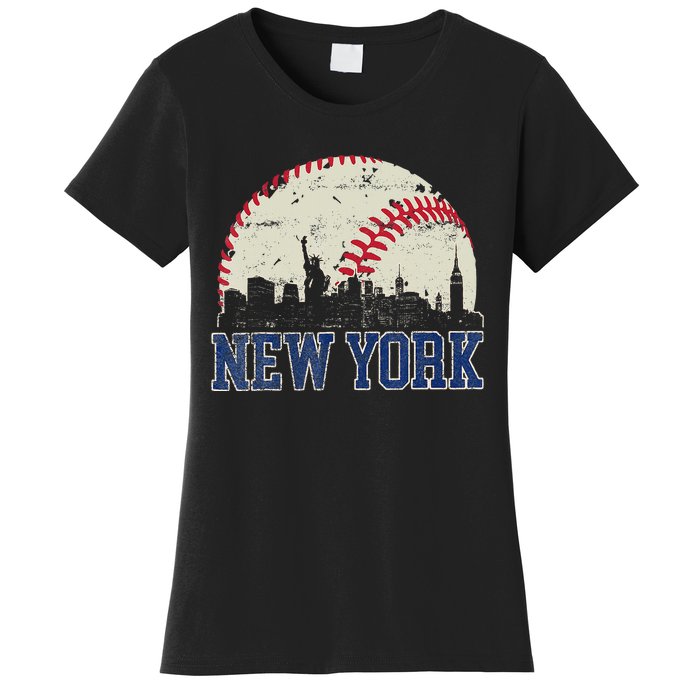 New York Retro Baseball Lover Met At Game Day Women's T-Shirt