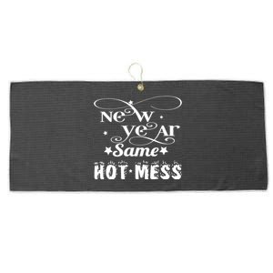 New Years Same Hot Mess 2020 Fun Party Gift Funny Gift Large Microfiber Waffle Golf Towel