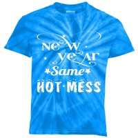 New Years Same Hot Mess 2020 Fun Party Gift Funny Gift Kids Tie-Dye T-Shirt