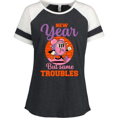 New Year Same Me Poke Fun At New YearS Resolutions Gift Enza Ladies Jersey Colorblock Tee