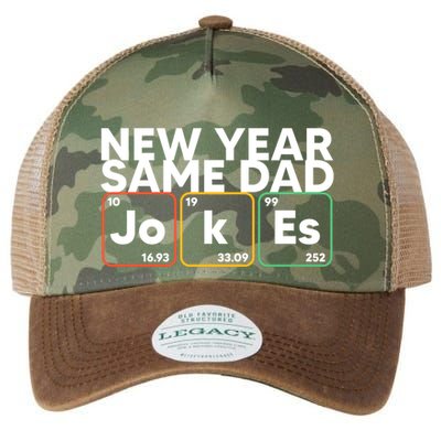 New Year Same Dad Jokes Funny FatherS Day Dad Humor Gift Legacy Tie Dye Trucker Hat