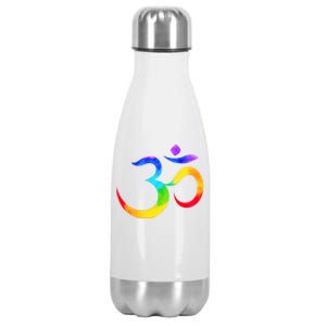 Namaste Yoga Symbol Rainbow Gift Stainless Steel Insulated Water Bottle