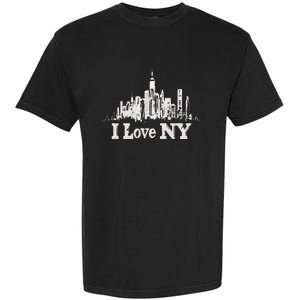 New Yorker Skiline Design Women New York Garment-Dyed Heavyweight T-Shirt