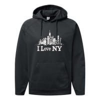 New Yorker Skiline Design Women New York Performance Fleece Hoodie