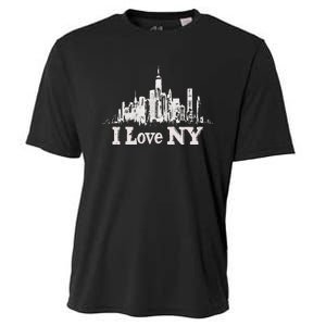 New Yorker Skiline Design Women New York Cooling Performance Crew T-Shirt