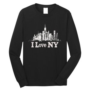 New Yorker Skiline Design Women New York Long Sleeve Shirt