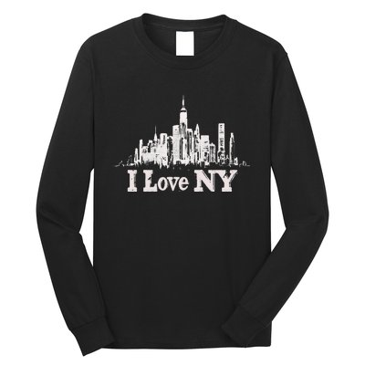 New Yorker Skiline Design Women New York Long Sleeve Shirt