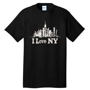 New Yorker Skiline Design Women New York Tall T-Shirt