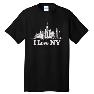 New Yorker Skiline Design Women New York Tall T-Shirt