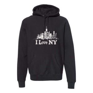 New Yorker Skiline Design Women New York Premium Hoodie