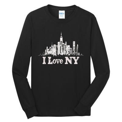 New Yorker Skiline Design Women New York Tall Long Sleeve T-Shirt