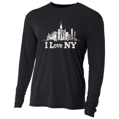 New Yorker Skiline Design Women New York Cooling Performance Long Sleeve Crew