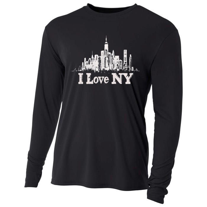 New Yorker Skiline Design Women New York Cooling Performance Long Sleeve Crew