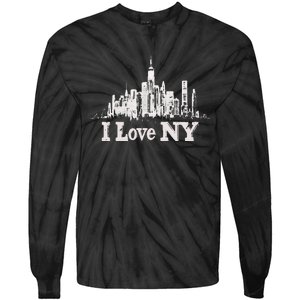 New Yorker Skiline Design Women New York Tie-Dye Long Sleeve Shirt