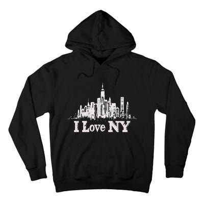 New Yorker Skiline Design Women New York Tall Hoodie