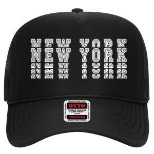 New York Stacked High Crown Mesh Back Trucker Hat