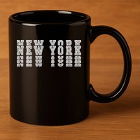 New York Stacked 11oz C Handle Ceramic Mug