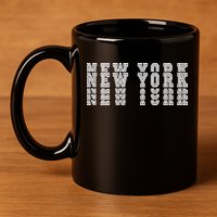 New York Stacked 11oz C Handle Ceramic Mug