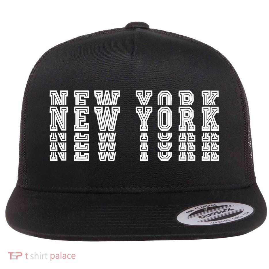 New York Stacked Flat Bill Trucker Hat